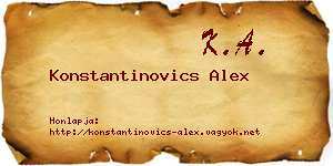 Konstantinovics Alex névjegykártya