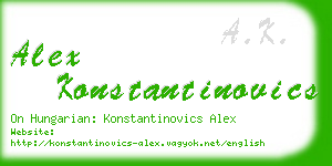 alex konstantinovics business card